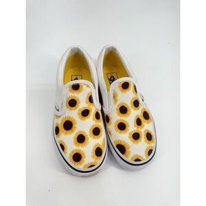 VANS Classic Slip-On Toddler Girls Sunflower Yellow White Sneaker Shoes 13.5